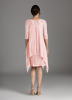 Azazie Flo Mother of the Bride Dresses Blushing Pink A-Line Lace Chiffon Dress image4
