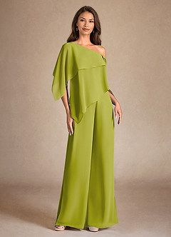 Azazie Halima Abiti per la Madre della Sposa Abito Tuta Pantaloni in Chiffon Spacco Laterale Citronella image7