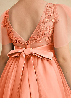 Azazie Queenie Flower Girl Dresses Sunset A-Line Lace Dress image6