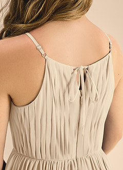 Azazie Elliora Junior Champagne A-Line Pleated Chiffon Dress image7