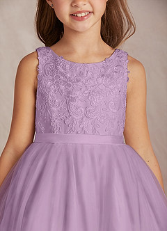 Azazie Calla Flower Girl Dresses Wisteria Ball-Gown Lace Tulle Dress image6