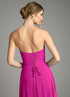 Azazie Ayla Abiti da Damigella Abito A-Line in Chiffon Scollo a Cuore Fucsia image12