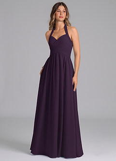 Azazie Darlyn Brudtärnklänningar Klänning av A-Linje i Chiffong Sweetheart halsringning Plommon image1