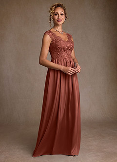 Azazie Amethyst Mère de la mariée Robes Robe Trapèze en Dentelle Auburn image5