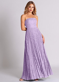 Azazie Mariana Bridesmaid Dresses Lilac A-Line Strapless Floral Burnout Convertible Dress image4