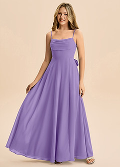 Azazie Bear Junior Tahiti A-Line Pleated Chiffon Dress image4