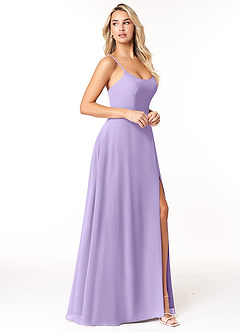 Azazie Moira Bridesmaid Dresses Lilac A-Line Scoop Chiffon Dress image4