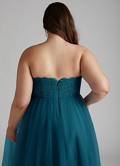 Azazie Roni Bridesmaid Dresses Ink Blue A-Line Sweetheart Neckline Tulle Convertible Dress image12