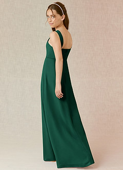 Azazie Denice Junior Emerald A-Line Chiffon Dress image2