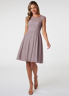 Azazie Shivani Final Sale Dusk A-Line Lace Chiffon Dress image1