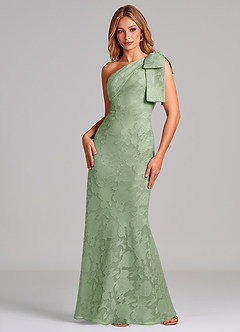 Azazie Yuanna Brudtärnklänningar Klä av Sjöjungfru i Blommig Utbrändhet Ena axeln Dusty Sage image3