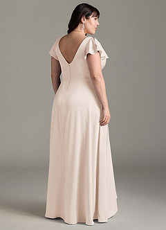 Azazie Omari Bridesmaid Dresses White Alabaster A-Line Stretch Satin Dress image9