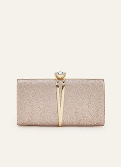 front Glamorous Champagne Gold Clutch