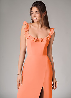 Azazie Callie Vestidos de damas de honor Vestido de Atardecer de Gasa de Corte Sirena Convertible con Corte Lateral image6