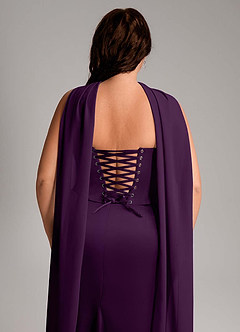 Azazie Sorrel Bridesmaid Dresses Grape Mermaid Strapless Stretch Satin Convertible Dress image14