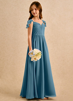 Azazie Meimei Girls Formal Flower Girl Klänningar Klä A-Line i Chiffong Plisserad image4