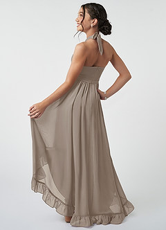 Azazie Hermione Junior Taupe A-Line Chiffon Dress image5