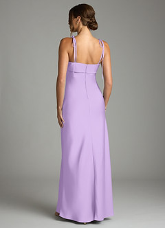 Azazie Ellia Abiti da Damigella Abito Tubino in Raso Elasticizzato Fiocco Lilla image5