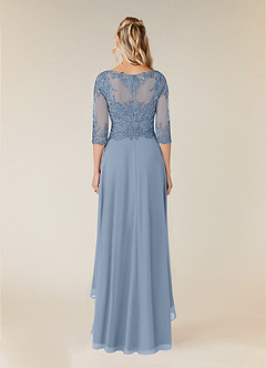 Azazie Monza Mother of the Bride Dresses Dusty Blue A-Line Lace Chiffon Dress image6