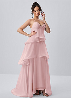Eliaofen Trübes Rosa A-Linien-Chiffon-Rüschen-Sonnenkleid image5
