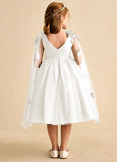 Azazie Staria Flower Girl Dresses Ivory Ball-Gown Ruched Tulle Dress image2