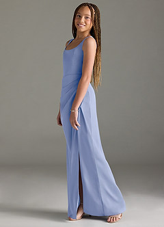 Azazie Mero Junior Meerjungfrau-Linie Plissee Stretch-Satin Kleid Eis image4