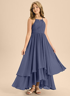 Azazie Elliora Junior A-Linie Plissee Chiffon Kleid Sturm image3