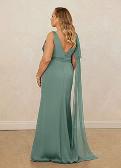 Christian Siriano Bridal for Azazie 1011 Bridesmaid Dresses Eucalyptus Mermaid Bow Stretch Satin Dress image12
