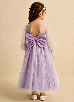 Azazie Trudy Flower Girl Dresses Wisteria Ball-Gown Sweetheart Neckline Tulle Dress image2