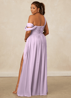 Christian Siriano Bridal for Azazie 1014 Bridesmaid Dresses Frosted Lilac A-Line Off the Shoulder Chiffon Dress image11