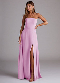 Azazie Wren Bridesmaid Dresses Candy Pink A-Line Side Slit Chiffon Convertible Dress image1
