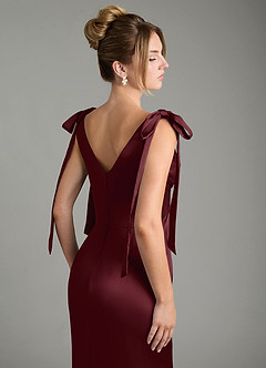 Azazie Alena Brudtärnklänningar Klä av Sjöjungfru i Stretch Satin Plisserad Cabernet image11