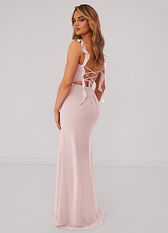Barbie ♥ Azazie Bridesmaid Dresses Blushing Pink Mermaid Corset Chiffon Dress image3
