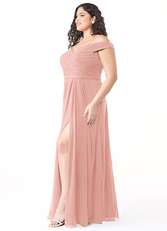 Azazie Audrianna Bridesmaid Dresses Rosette A-Line Off-The-Shoulder Gathered Chiffon Convertible Dress image9