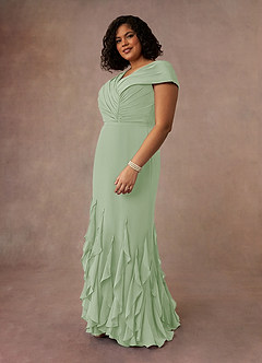 Azazie Bailora Mother of the Bride Dresses Dusty Sage Mermaid Ruched Chiffon Dress image7
