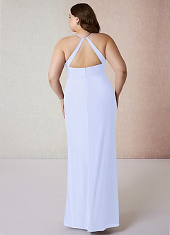 Azazie Becca Bridesmaid Dresses Lavender Sheath V-Neck Chiffon Dress image8