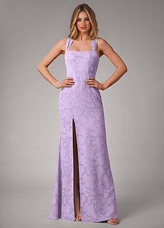 Azazie Luci Bridesmaid Dresses Lilac Mermaid Pleated Floral Burnout Convertible Dress image5