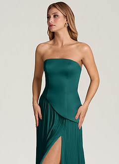 Azazie Tierney Bridesmaid Dresses Peacock A-Line Strapless Chiffon Convertible Dress image2