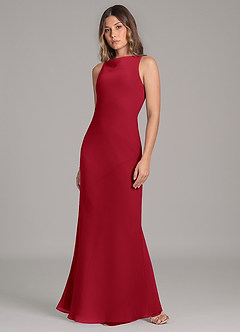 Azazie Allettie Bridesmaid Dresses Scarlet Mermaid Chiffon Dress image3
