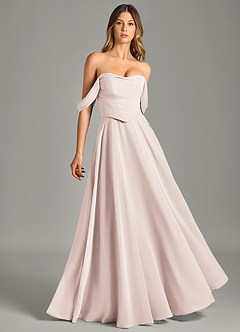 Azazie Chelsey Vestidos de damas de honor Vestido de Pétalo De Rosa de Gasa de Corte en A Convertible con Vestidos sin tirantes image1