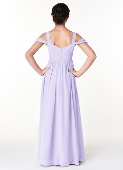 Azazie Lianne Junior Lilac A-Line Off the Shoulder Chiffon Dress image2