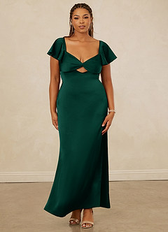 Christian Siriano Bridal for Azazie 1005 Bridesmaid Dresses Emerald Sheath Sweetheart Neckline Stretch Satin Dress image12