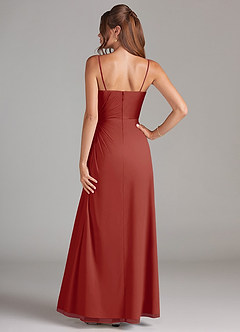 Azazie Aliani Jurken voor bruidsmeisjes Converteerbaar Jurk van Chiffon met Kolom Strapless Terracotta image3