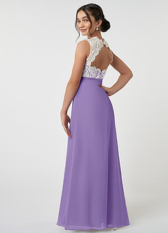 Azazie Rana Junior Robe Trapèze en Mousseline de soie Dentelle Tahiti image4