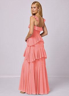 Barbie ♥ Azazie Bridesmaid Dresses Coral A-Line Sweetheart Neckline Chiffon Dress image2
