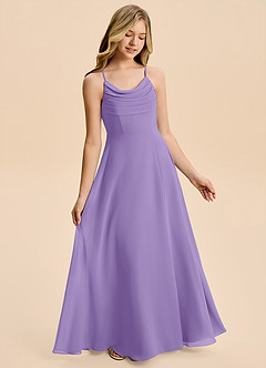 Azazie Gia Junior Tahiti A-Line Pleated Chiffon Dress image4