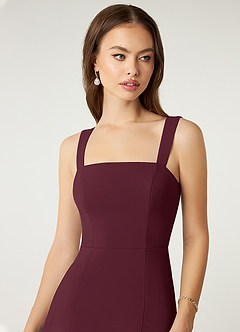 Azazie Alara Jurken voor bruidsmeisjes Jurk van Rek chiffon met Kolom Zijsplit Cabernet image6