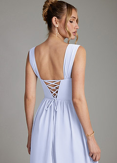 Azazie Caterina Brudepigekjoler En streg Korset Chiffon Gulv-længde Kjole image2