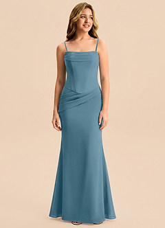 Azazie Sorrel Junior Bermuda Mermaid Pleated Chiffon Dress image6