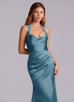 Azazie Destiny Suknie dla druhen Syrena Dekolt w kształcie serca Satyna elastyczna Do ziemi Sukienka image5